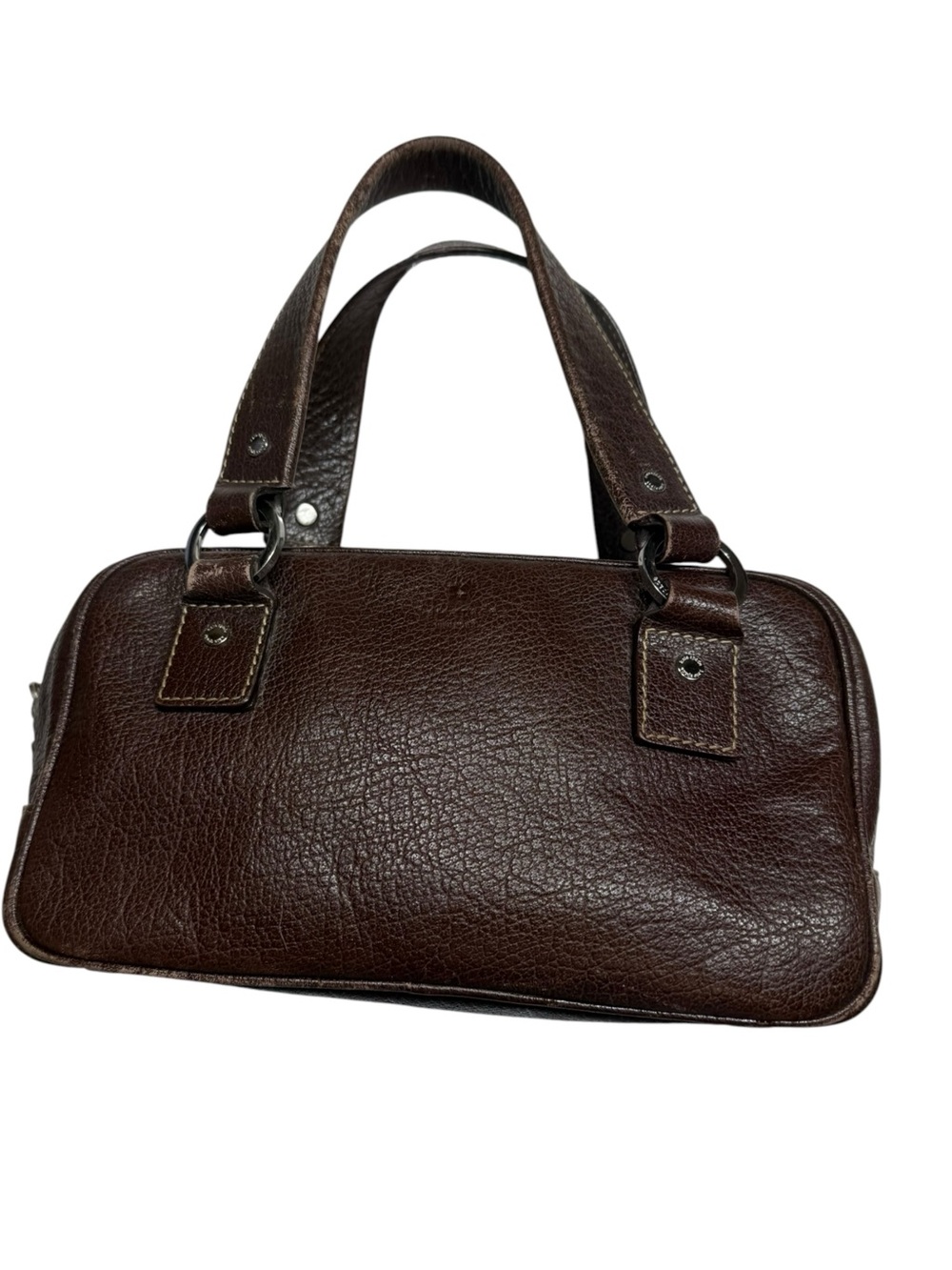 Vintage Kate Spade Brown Leather Satchel Bag - Picture 3 of 12